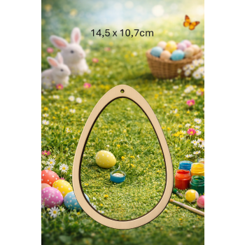 Jajko 14,5cm ramka z otworem, sklejka 3mm